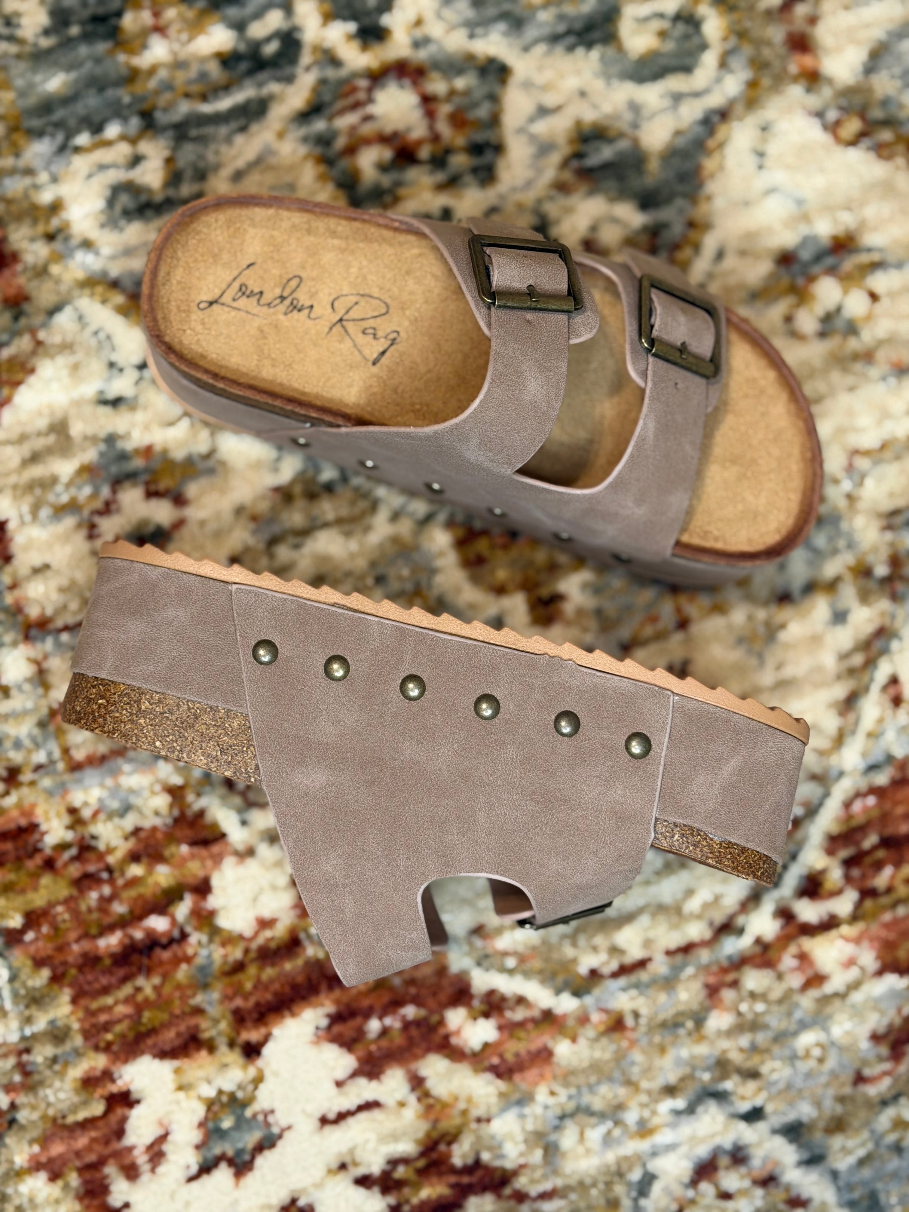 Sedona Studded Platform Sandal — Taupe