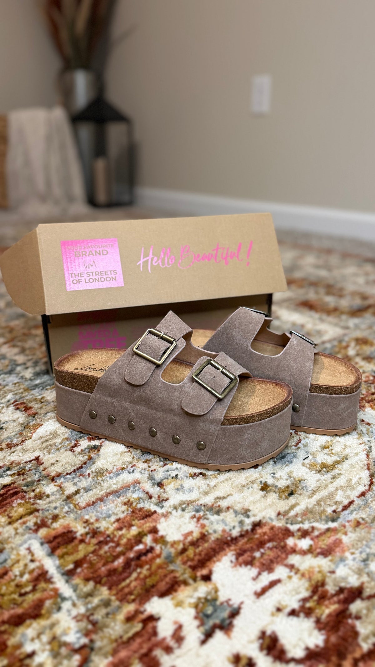 Sedona Studded Platform Sandal — Taupe