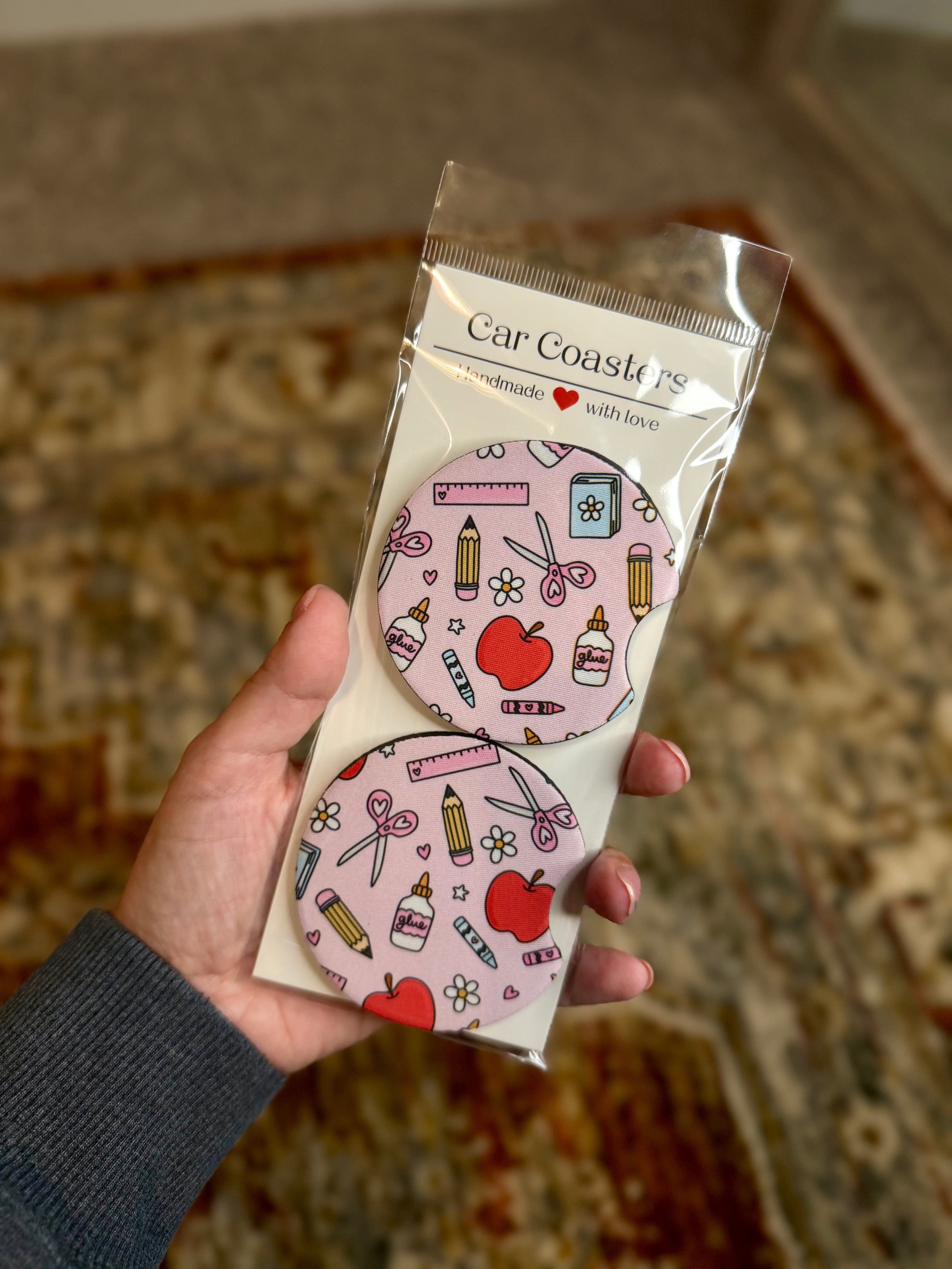 Back to School Car Coaster Set