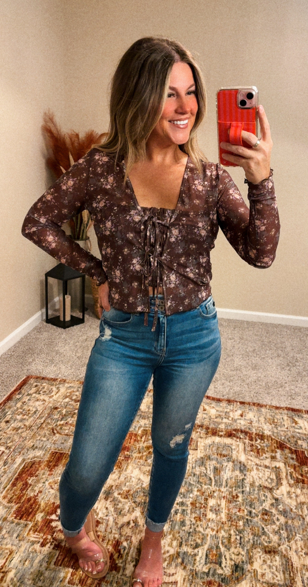Autumn Bloom Mesh Top