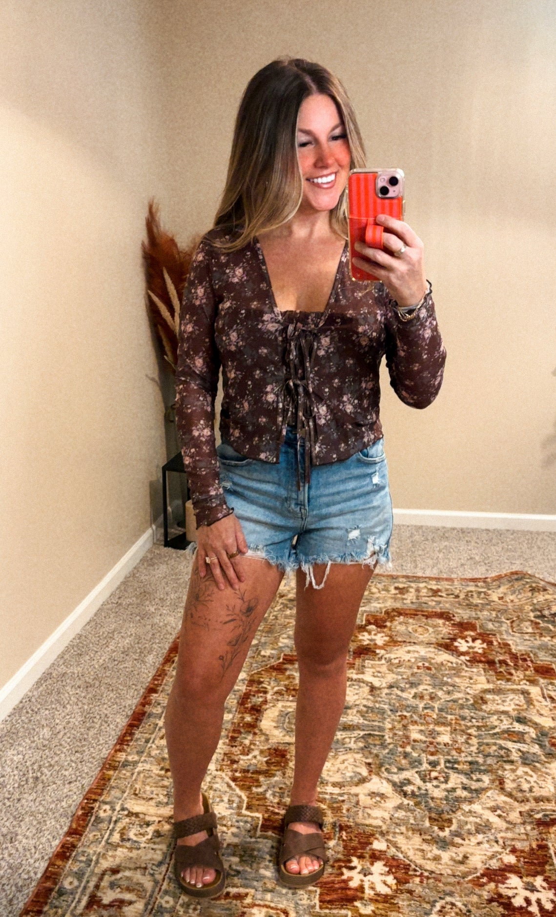 Autumn Bloom Mesh Top