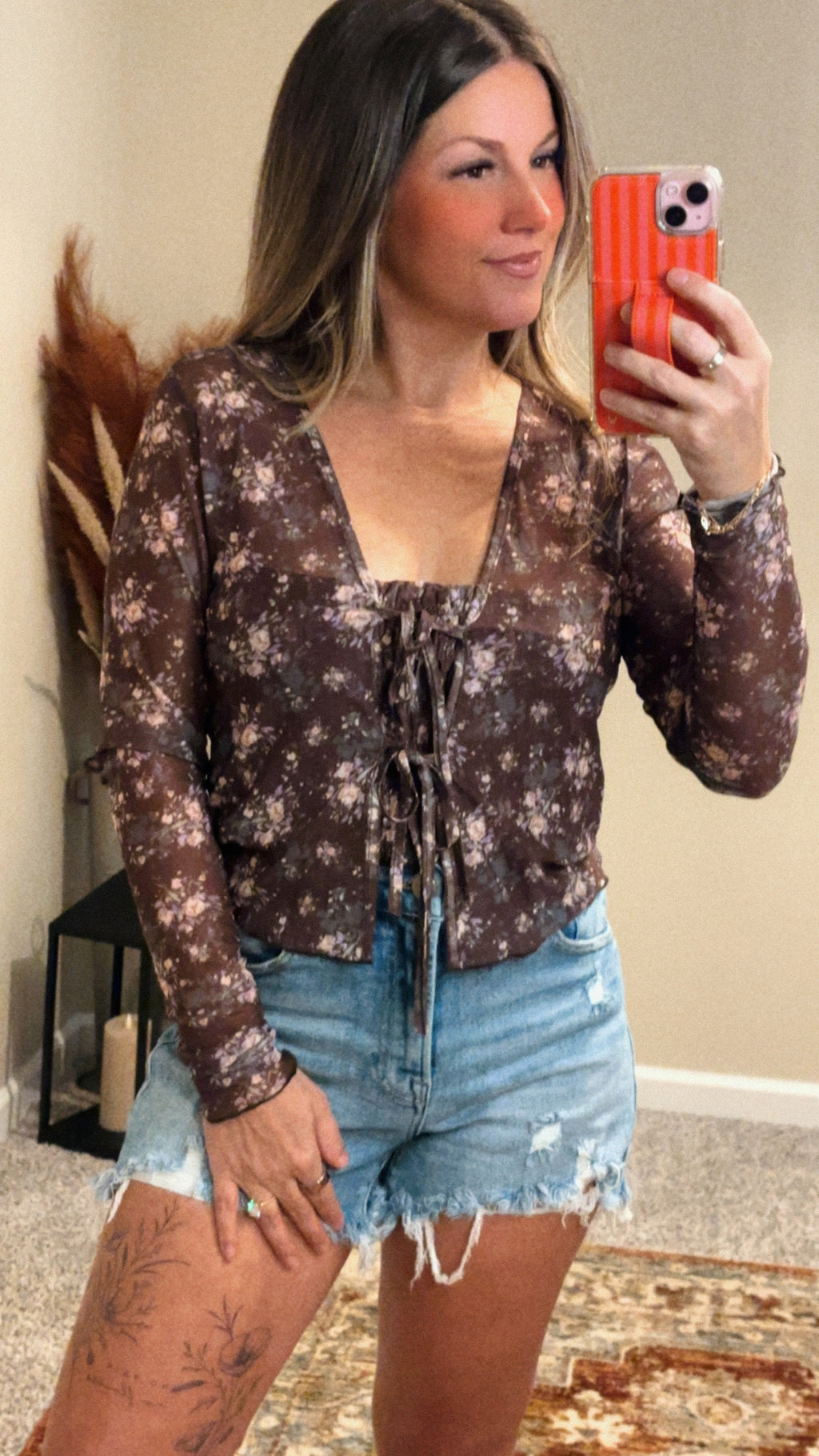 Autumn Bloom Mesh Top